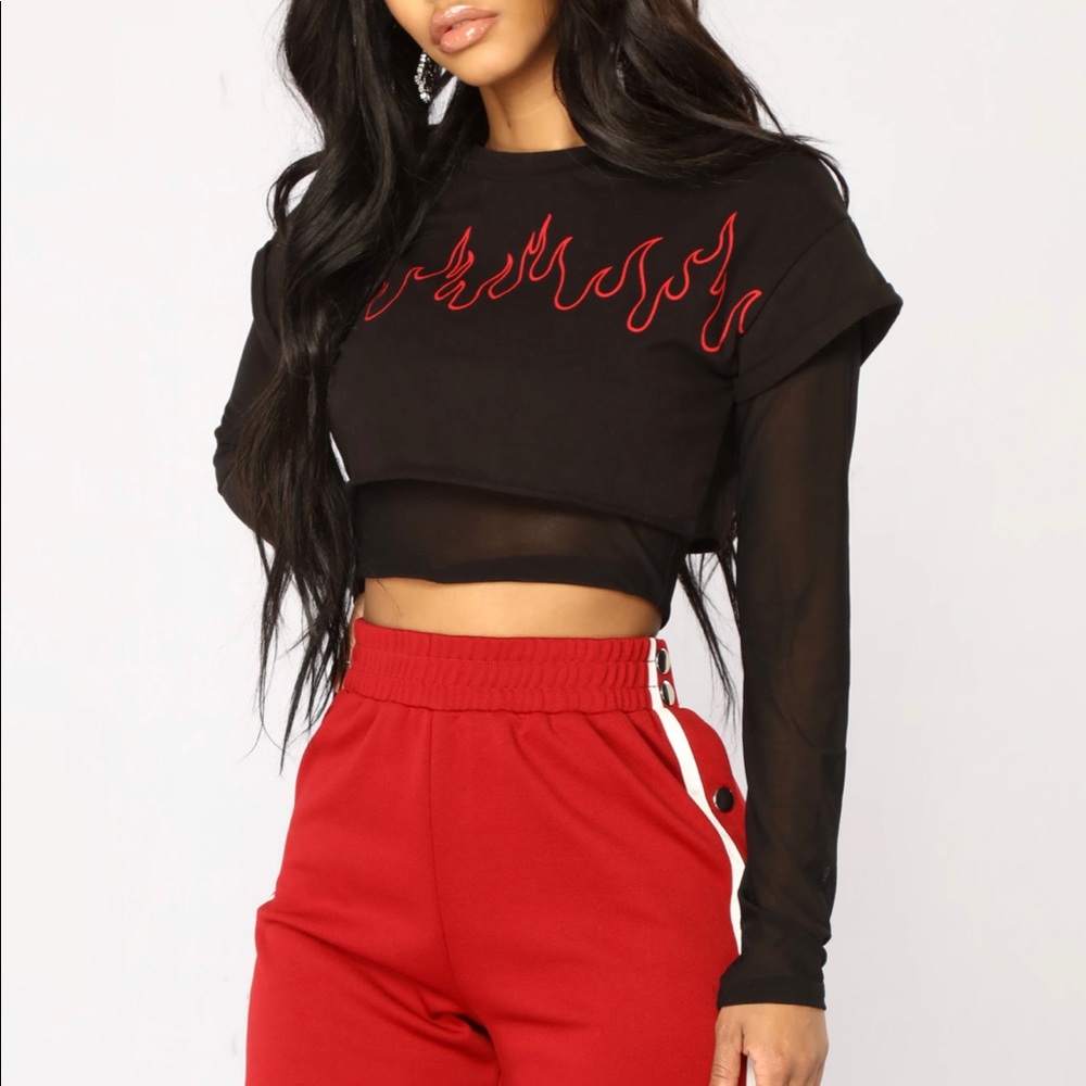 “Flame Game” crop top
